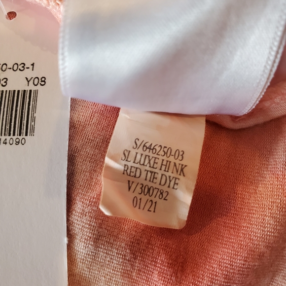NWT Old Navy Luxe Red Tie Dye High Neck Tank Top Large Loose Fitting - Picture 5 of 7